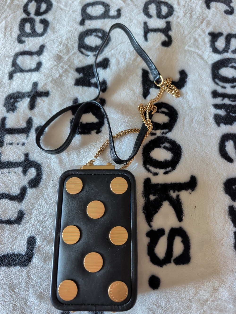 Marc By Marc Jacobs Black Leather Crossbody with Gold Studs